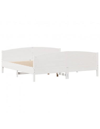 Letto senza Materasso Bianco 180x200 cm Legno Massello di Pino