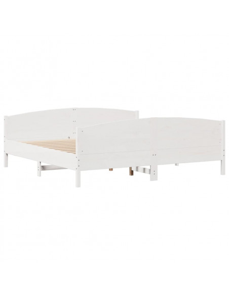 Letto senza Materasso Bianco 180x200 cm Legno Massello di Pino