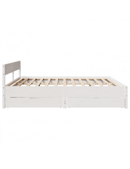 Letto senza Materasso Bianco 180x200 cm Legno Massello di Pino