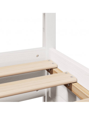 Letto senza Materasso Bianco 180x200 cm Legno Massello di Pino