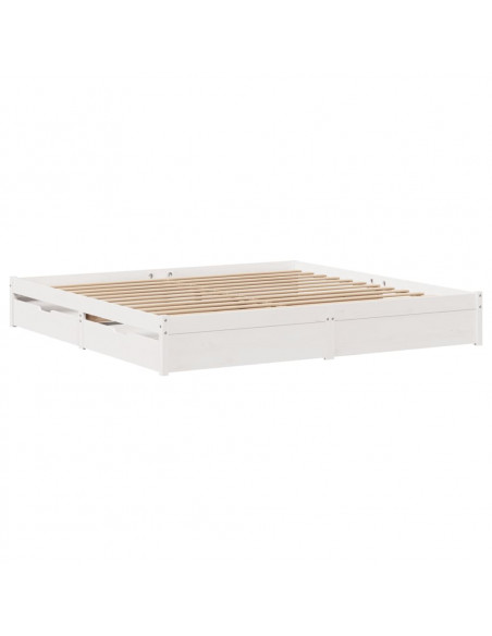 Letto senza Materasso Bianco 180x200 cm Legno Massello di Pino