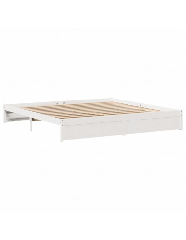 Letto senza Materasso Bianco 180x200 cm Legno Massello di Pino