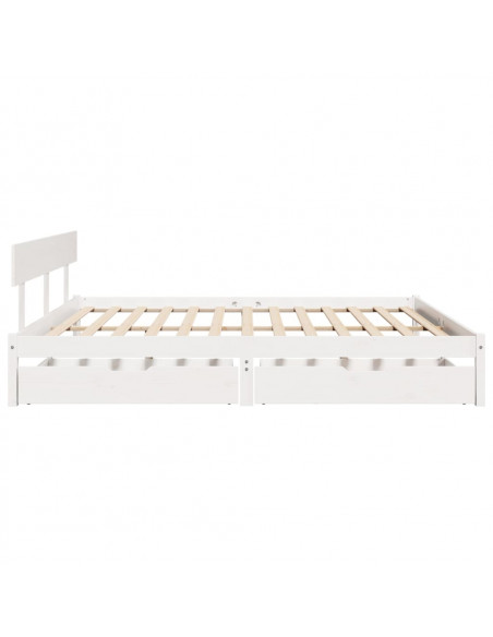 Letto senza Materasso Bianco 180x200 cm Legno Massello di Pino