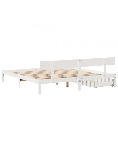Letto senza Materasso Bianco 180x200 cm Legno Massello di Pino