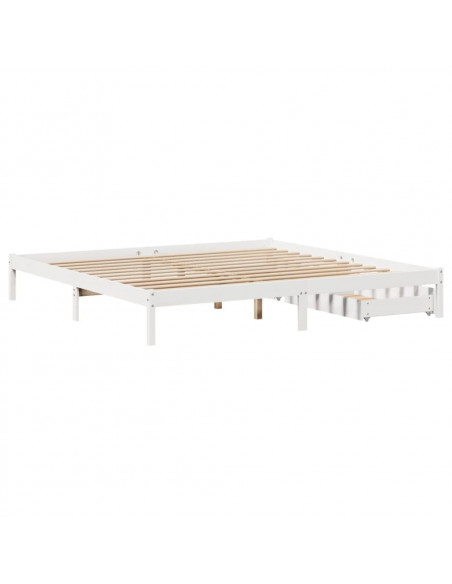 Letto senza Materasso Bianco 180x200 cm Legno Massello di Pino