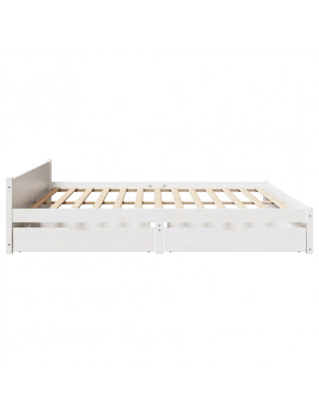 Letto senza Materasso Bianco 180x200 cm Legno Massello di Pino