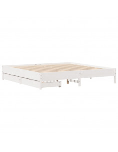 Letto senza Materasso Bianco 180x200 cm Legno Massello di Pino 2
