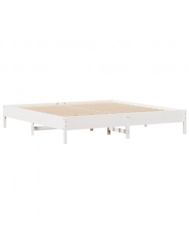 Letto senza Materasso Bianco 180x200 cm Legno Massello di Pino