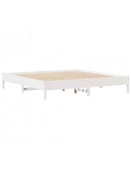 Letto senza Materasso Bianco 180x200 cm Legno Massello di Pino