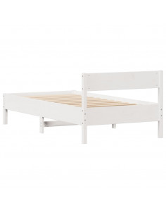 Letto senza Materasso Bianco 90x200 cm Legno Massello di Pino 2