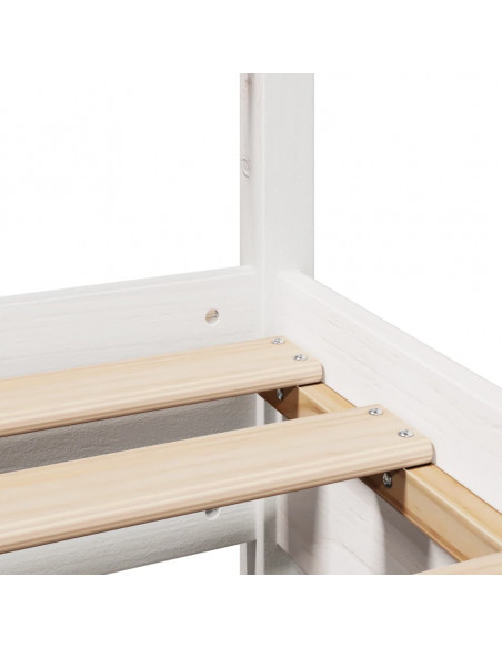 Letto senza Materasso Bianco 90x200 cm Legno Massello di Pino