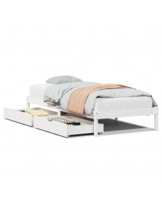 Letto senza Materasso Bianco 90x200 cm Legno Massello di Pino