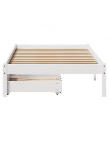 Letto senza Materasso Bianco 90x200 cm Legno Massello di Pino