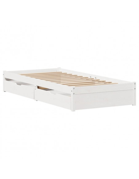Letto senza Materasso Bianco 90x200 cm Legno Massello di Pino