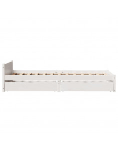 Letto senza Materasso Bianco 90x200 cm Legno Massello di Pino