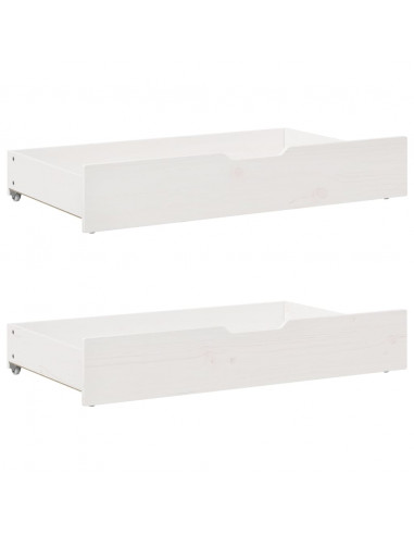 Letto senza Materasso Bianco 90x200 cm Legno Massello di Pino