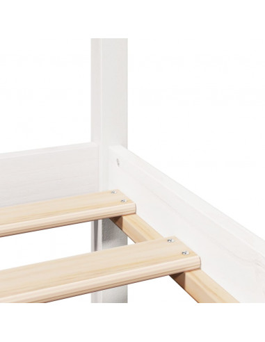 Letto senza Materasso Bianco 90x200 cm Legno Massello di Pino