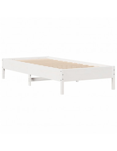 Letto senza Materasso Bianco 90x200 cm Legno Massello di Pino