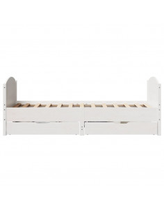 Letto senza Materasso Bianco 90x200 cm Legno Massello di Pino