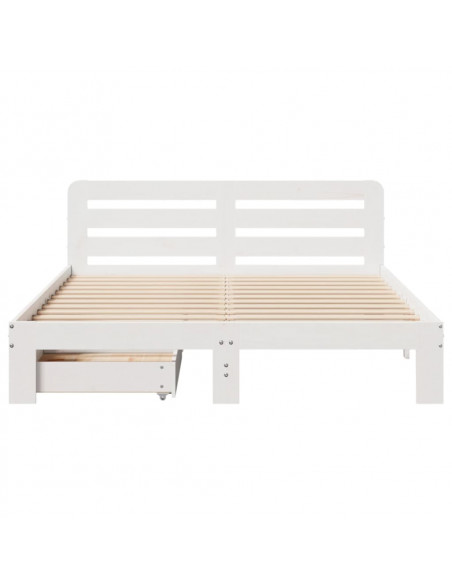 Giroletto senza Materasso Bianco 120x200 cm Legno Massello Pino