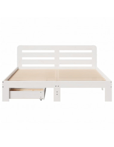 Giroletto senza Materasso Bianco 140x200 cm Legno Massello Pino