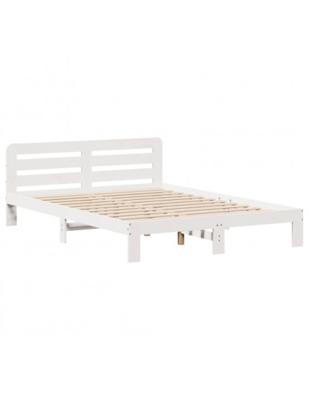 Giroletto senza Materasso Bianco 140x200 cm Legno Massello Pino