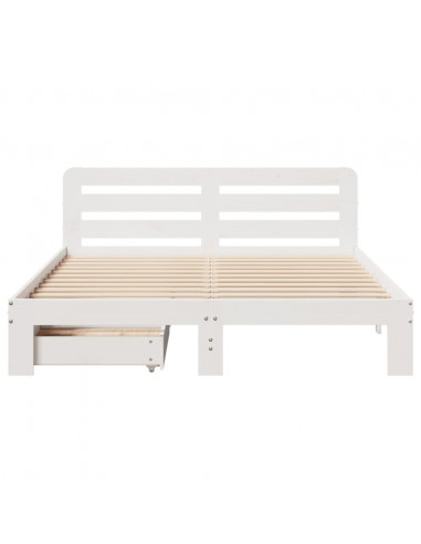 Giroletto senza Materasso Bianco 150x200 cm Legno Massello Pino