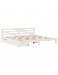 Giroletto senza Materasso Bianco 180x200 cm Legno Massello Pino 2