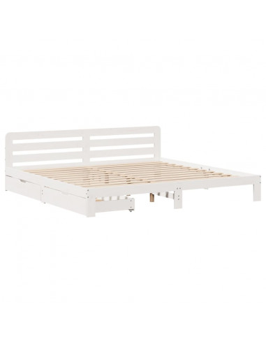 Giroletto senza Materasso Bianco 180x200 cm Legno Massello Pino