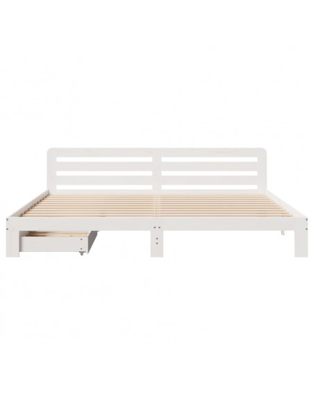 Giroletto senza Materasso Bianco 180x200 cm Legno Massello Pino