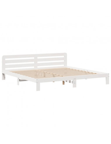 Giroletto senza Materasso Bianco 180x200 cm Legno Massello Pino