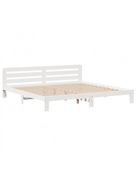 Giroletto senza Materasso Bianco 180x200 cm Legno Massello Pino
