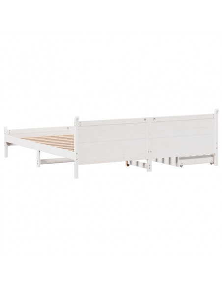 Giroletto senza Materasso Bianco 200x200 cm Legno Massello Pino