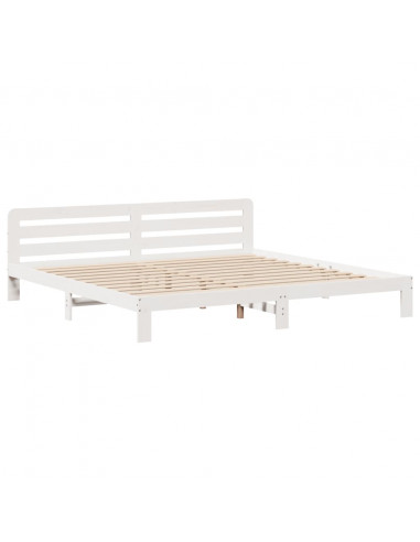 Giroletto senza Materasso Bianco 200x200 cm Legno Massello Pino