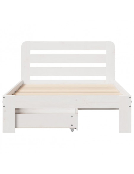 Giroletto senza Materasso Bianco 90x200 cm Legno Massello Pino