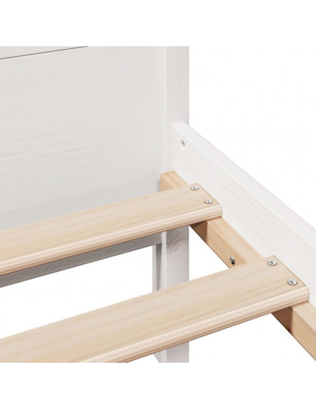 Letto senza Materasso Bianco 120x200 cm Legno Massello di Pino
