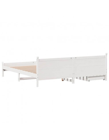 Letto senza Materasso Bianco 180x200 cm Legno Massello di Pino