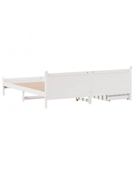 Letto senza Materasso Bianco 180x200 cm Legno Massello di Pino
