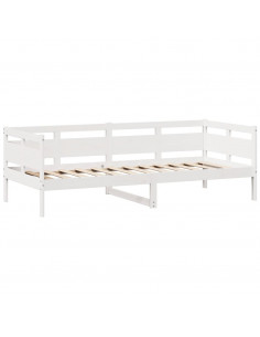 Dormeuse con Cassetti Bianca 80x200 cm Legno Massello di Pino