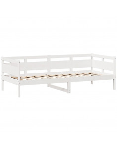 Dormeuse con Cassetti Bianco 90x200 cm Legno Massello di Pino