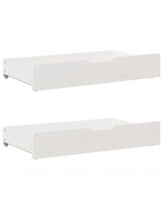 Dormeuse con Cassetti Bianco 90x200 cm Legno Massello di Pino 2
