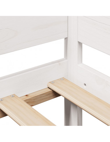 Dormeuse con Cassetti Bianco 90x200 cm Legno Massello di Pino