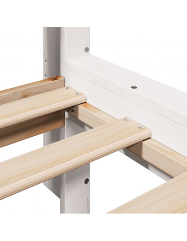 Letto Libreria senza Materasso Bianca 90x200 cm Legno di Pino