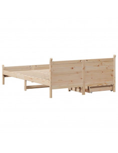 Letto senza Materasso 120x200 cm in Legno Massello di Pino 2