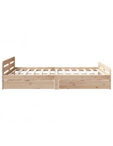 Letto senza Materasso 150x200 cm in Legno Massello di Pino