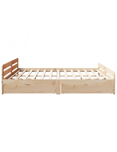 Letto senza Materasso 200x200 cm in Legno Massello di Pino