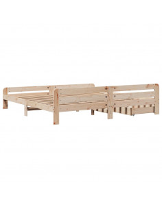 Letto senza Materasso 200x200 cm in Legno Massello di Pino 2