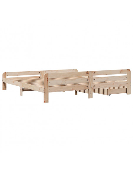 Letto senza Materasso 200x200 cm in Legno Massello di Pino