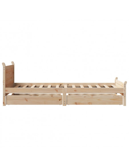Letto senza Materasso 90x200 cm in Legno Massello di Pino