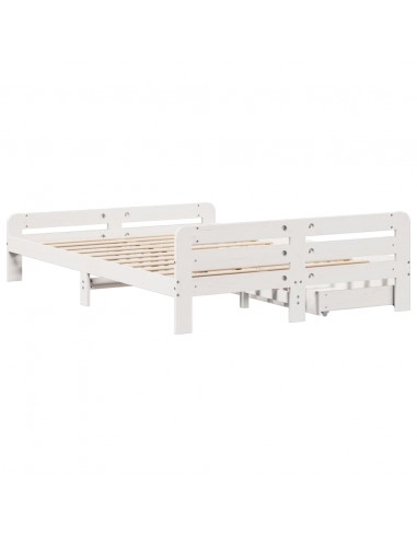 Letto senza Materasso Bianco 140x200 cm Legno Massello di Pino